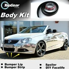 Бампер для губ отражающая средства ухода за губами для Volkswagen VW Eos передний спойлер юбка для фанатов Top Gear для автомобиля Тюнингтела влевовправо комплектполосы
