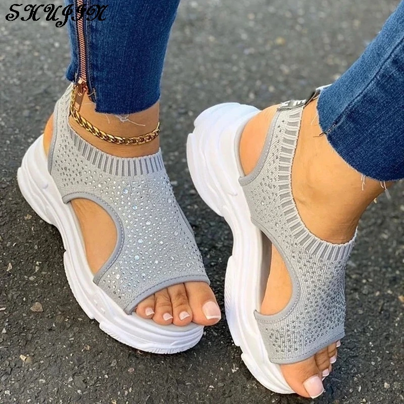 Женские босоножки Женская обувь летние удобные на танкетке плоской подошве с