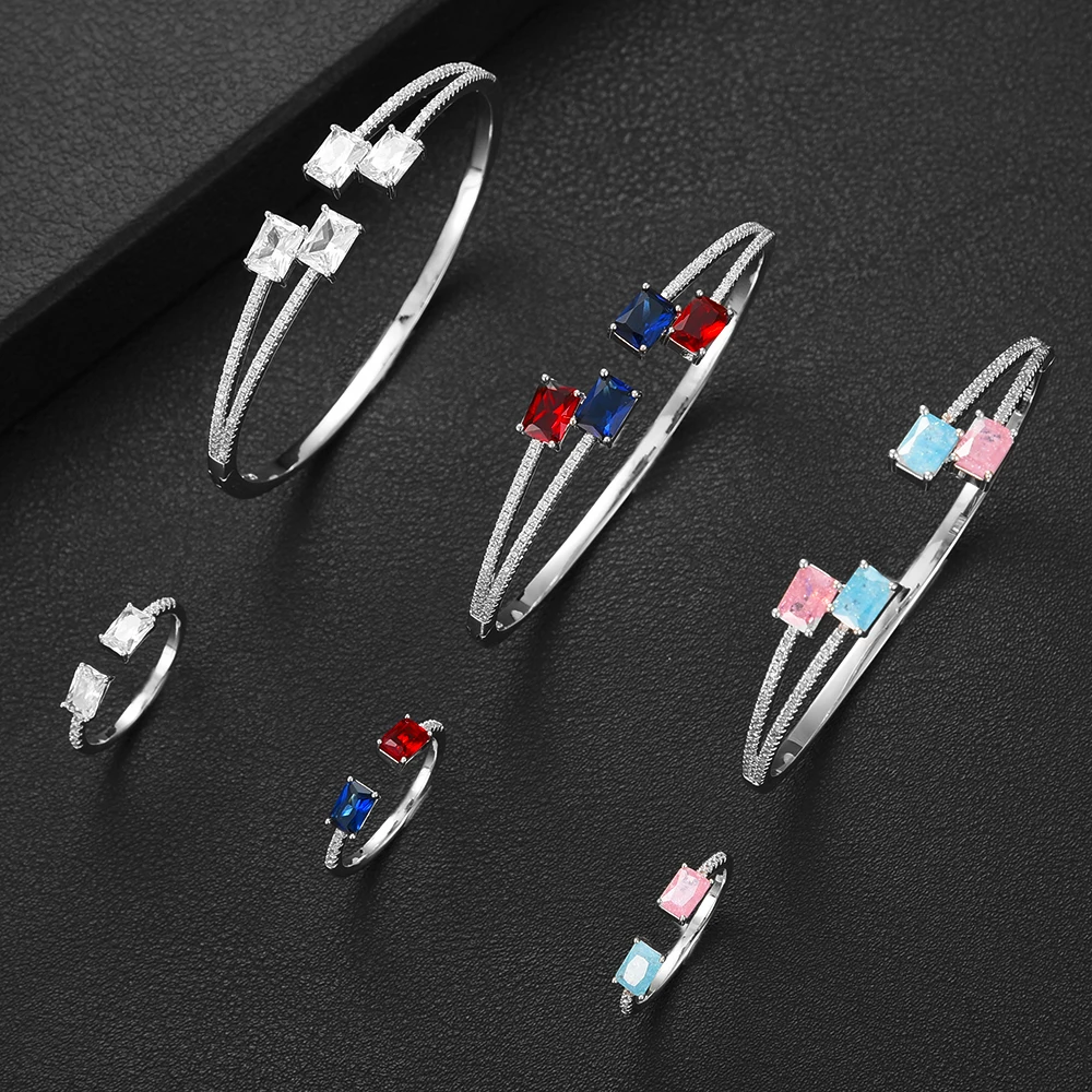 Набор женских ювелирных украшений GODKI роскошный браслет и кольцо в стиле