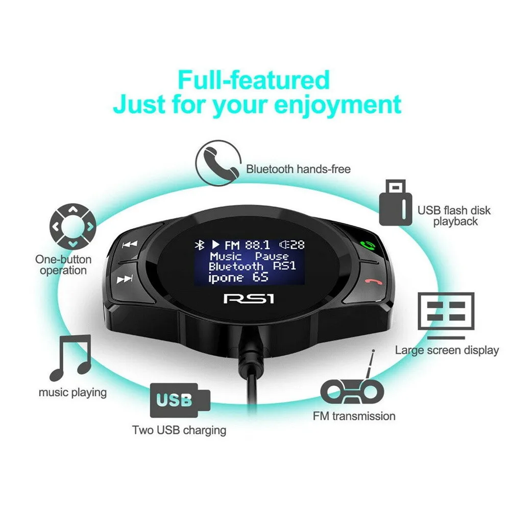 

Adapter FM Transmitter Kit Audio Bluetooth Car FM Modulator Stereo 9V-28V