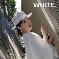 women flat wide brim straw hat belt 20201 summer white beach hat female cap panama hat visor chapeu fedora floppy sun caps