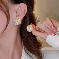 cute flower stud earrings fashion diamond inlay noble jewelry 2022 new trendy luxurious banquet accessories for women as a gift