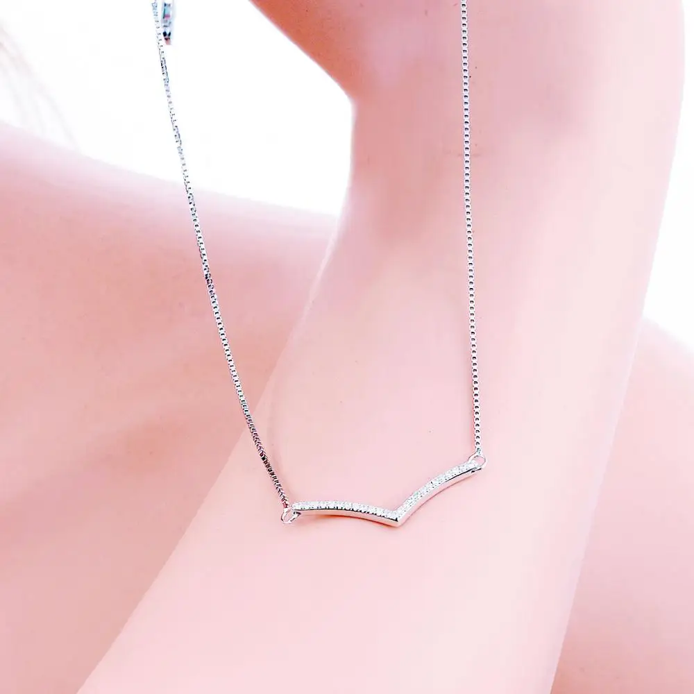 Новое модное длинное ожерелье из стерлингового серебра 925 пробы женское