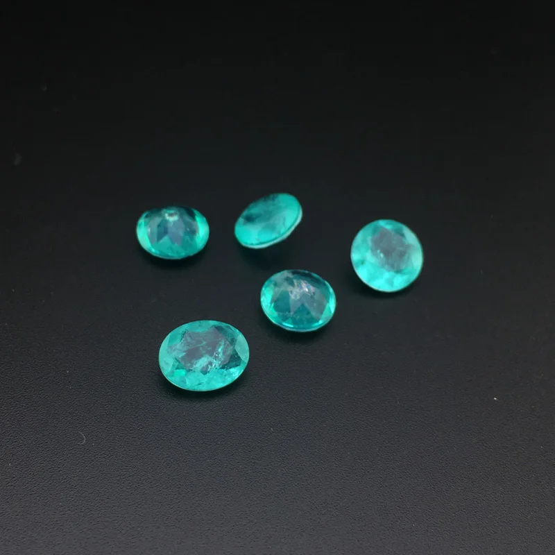 FFGems Brazilian Paraiba Tourmaline Loose Gemstone Created Stone Round Cut for Women Silver or Gold Mounting Diy Jewelry | Украшения и