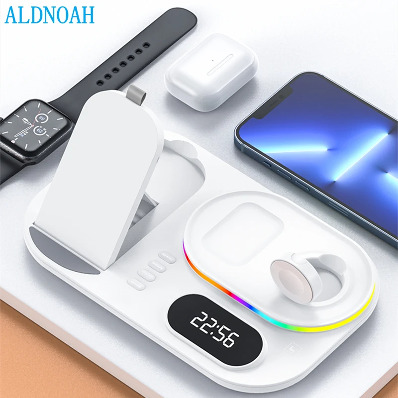 4 in 1 wireless charger base for iphone 13 12 11 pro max xs xr max 30w fast charging dock station for apple watch airpods pro free global shipping