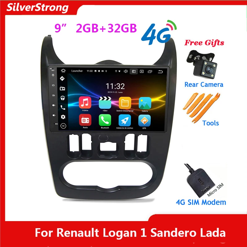 

9 inch Android 10.0 Car Radio Multimedia Player For Renault Logan 1 Sandero Lada Lergus largus Dacia Duster 2010-2017 no 2din