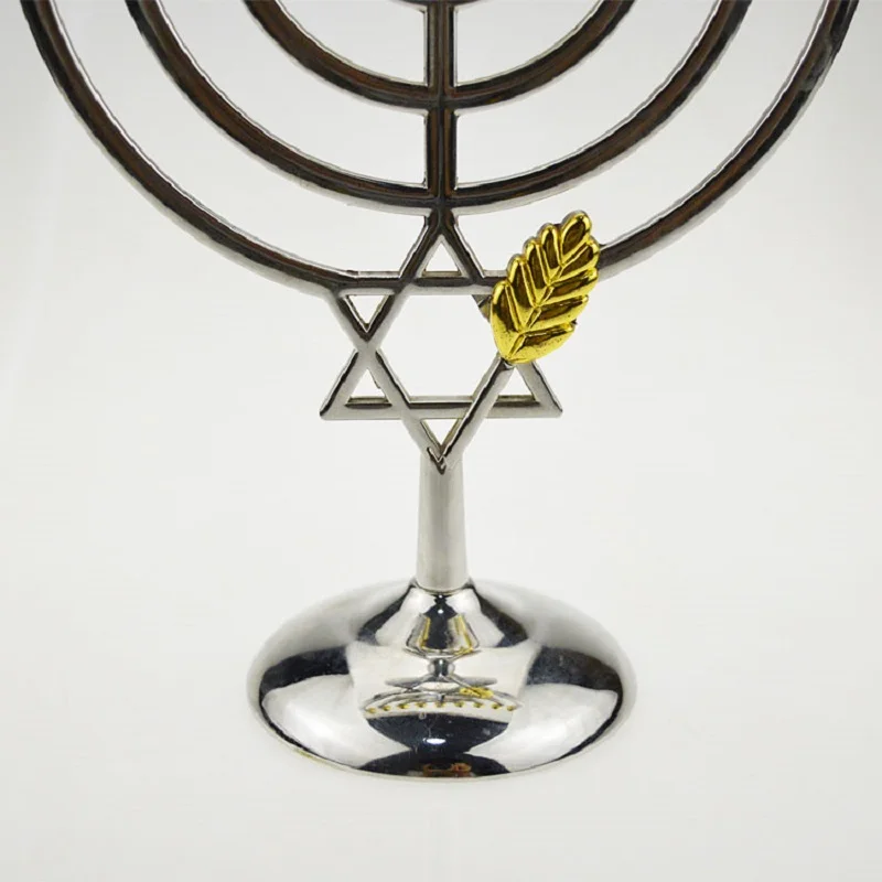 Подсвечник Звезда Давида из металлического сплава с 9 ветвями | Дом и сад