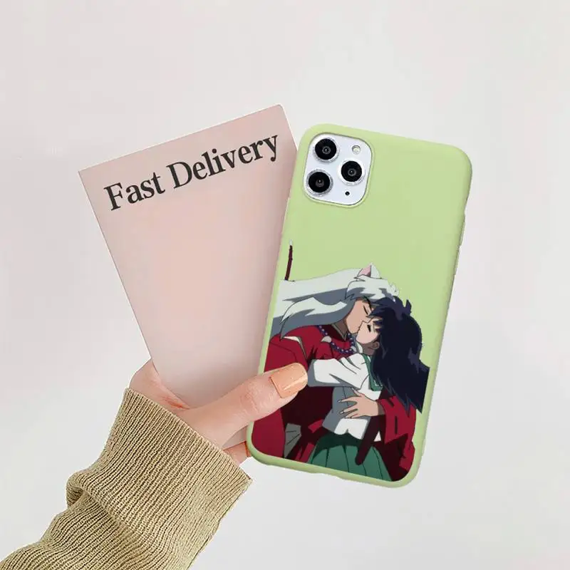 

Anime Inuyasha Higurashi Kagome cute Phone Case Candy Color for iPhone 11 12 mini pro XS MAX 8 7 6 6S Plus X 5S SE 2020 XR