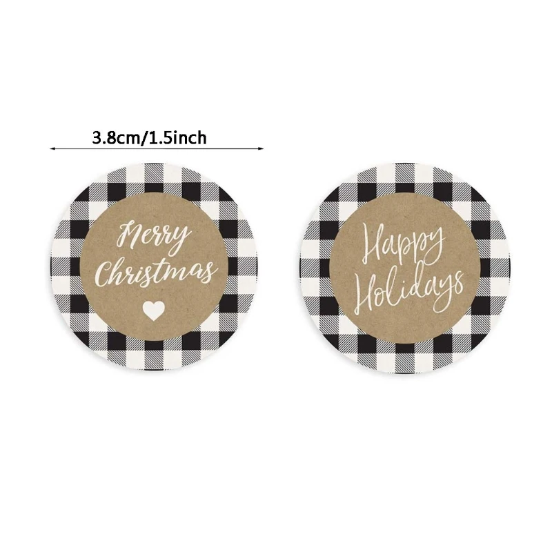 

500pcs Round Merry Christmas Thank You Stickers Handmade Seal Labels for Envelope Cards Gift Package Scrapbooking Decor