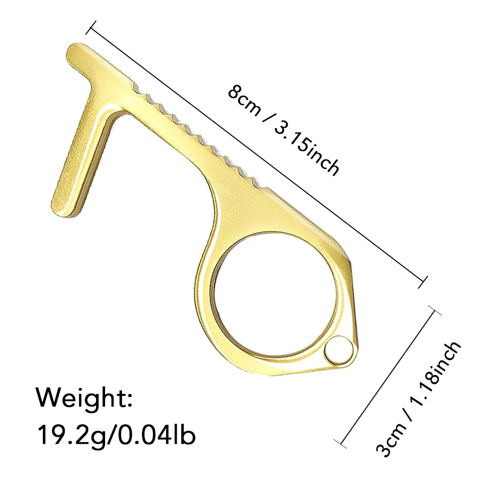 

Handhold Brass Keychain No Touch Tool for Infected Surfaces Handles and Buttons