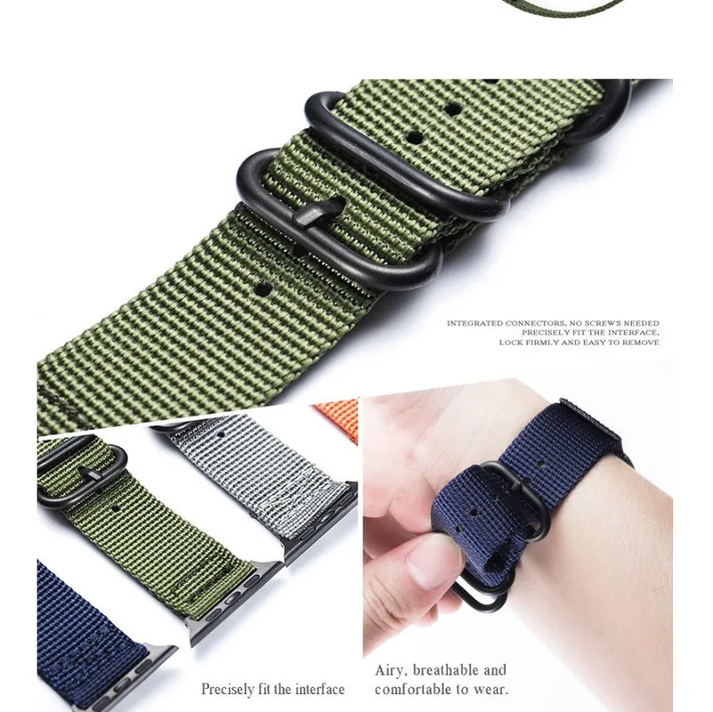 

Electric Suitable for AP Nylon Strap Canvas Woven Strap 23456 Generation Iwatch Strap