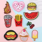 Фруктовый арбуз Десерт Мороженое фаст-фуд пицца гамбургер человеческая диета коллекция Сделай Сам утюгом вышитые патчи
