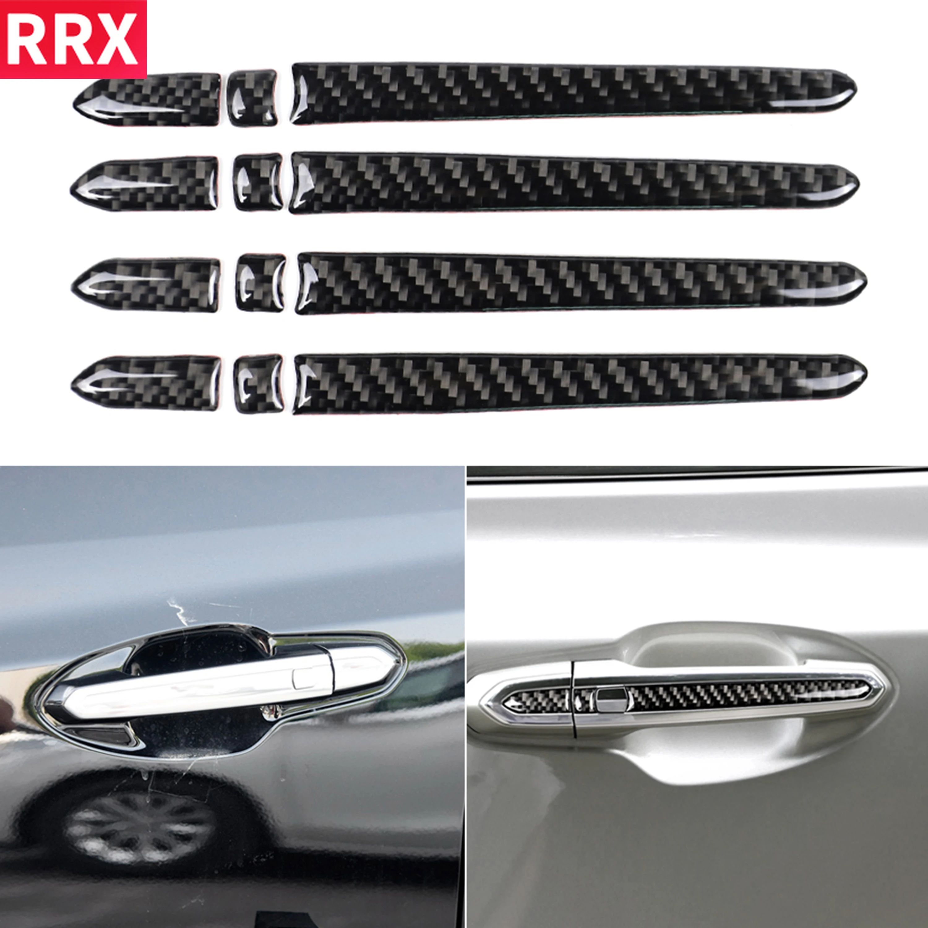 

RRX for Cadillac XT5 2016 2017 Carbon Fiber Car Doors Handle Decorated Cover Door Pull Frame Sticker Cover Trim Auto Accessories