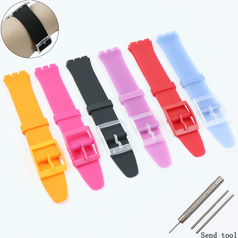 Силиконовый ремешок Ms аксессуары для часов 16 мм Swatch SFK360 SFK361 SFK397 детский резиновый