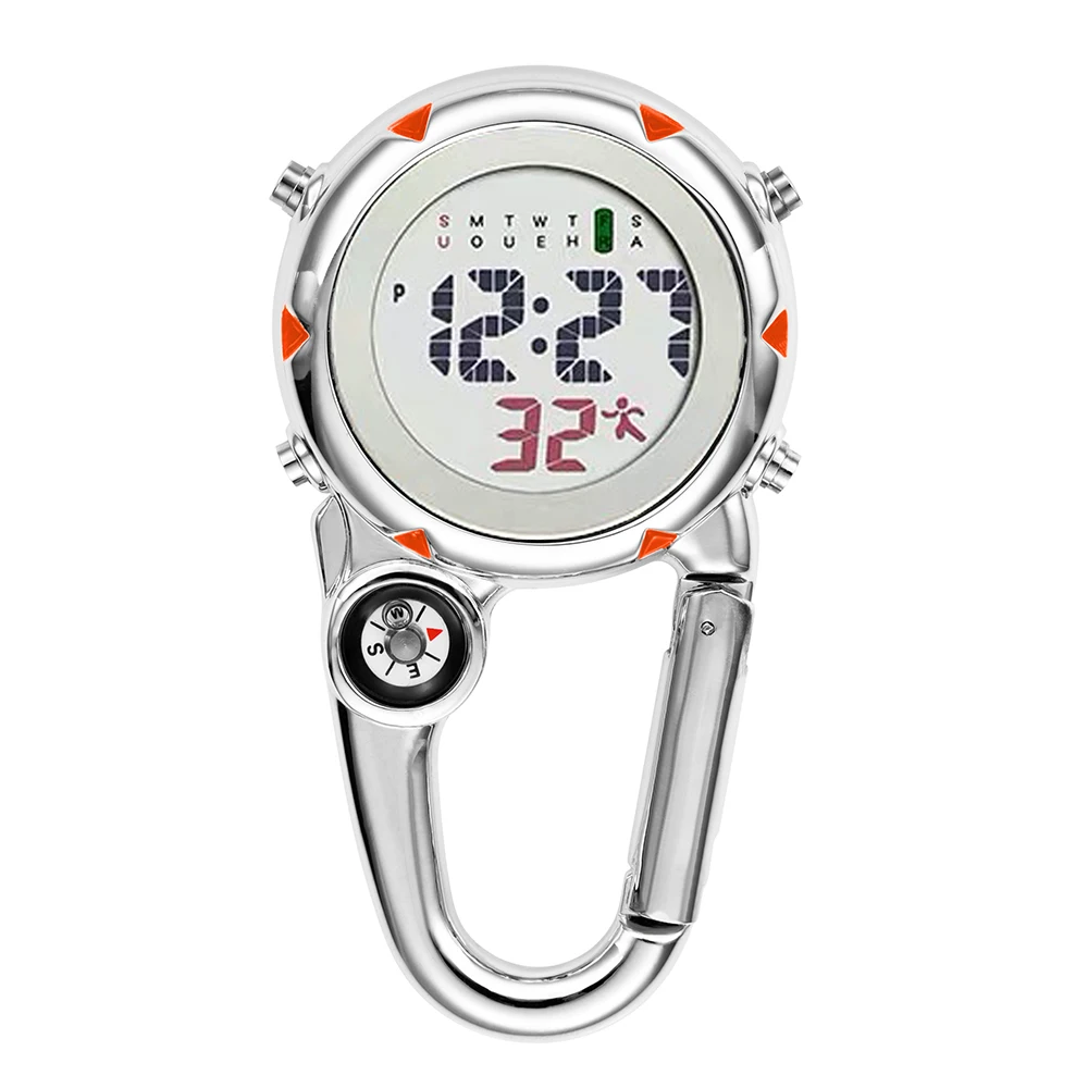 

Digital Carabiner Clip Sport Hook Clock Hospital Gift Electronic Luminous Multi-function FOB Nurse Watch Outdoor Sport Watch