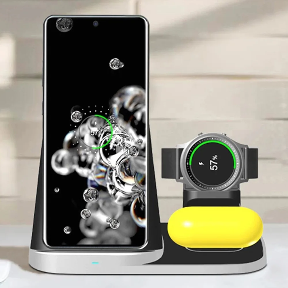 

3 In 1 Wireless Charger Induction Qi Holder Wireless Chargers Fast Charging Station For Iphone 12 11 Mini Pro Max Watch Airpods