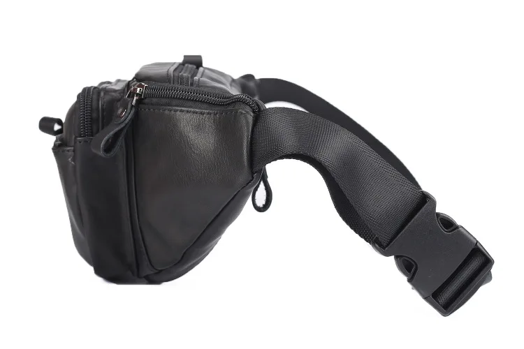 Винтажная поясная сумка из натуральной кожи с несколькими карманами для мужчин