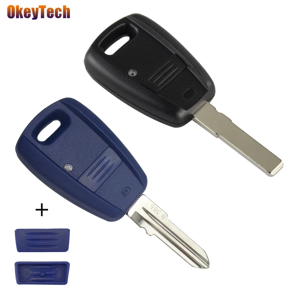 OkeyTech 1 Кнопка ключа автомобиля оболочки для Fiat Punto Doblo Браво Seicento Stilo аксессуары чехол с держателем батареи Pad Uncut Blade