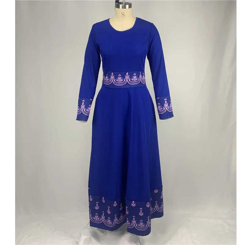 2020 Indonesia Gaun Hijab Bangladesh Plus Ukuran Gaun 5XL Dubai Biru untuk Wanita Pakistan Muslim Long Dress Pakaian