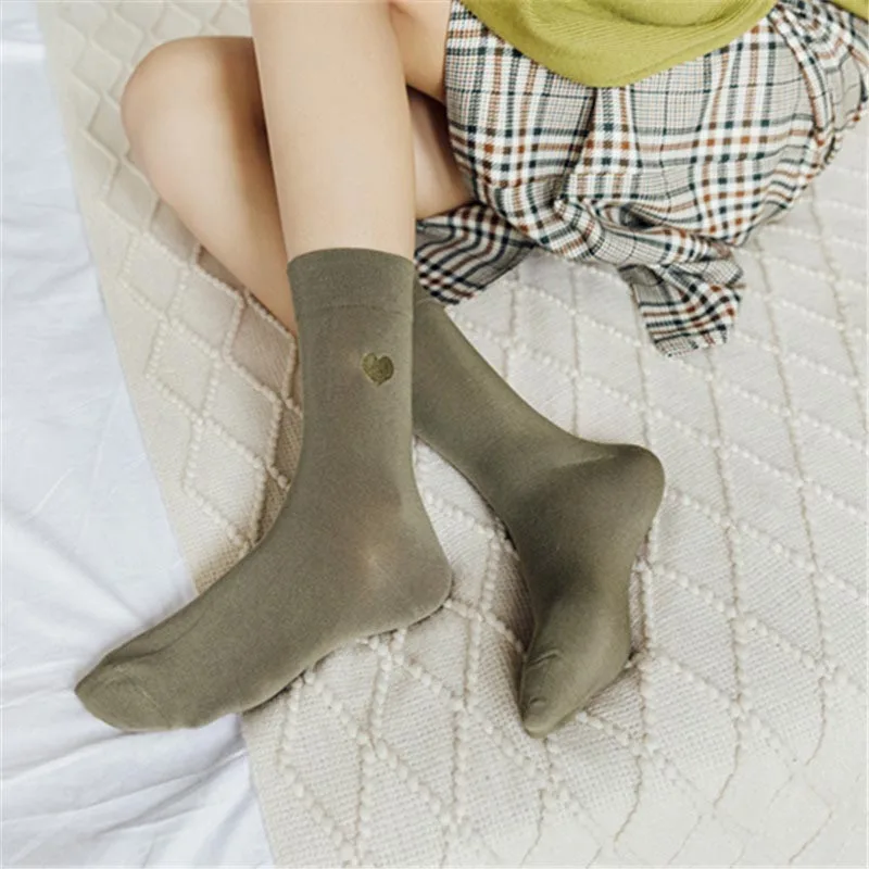 В стиле Харадзюку японский цвета: золотистый серебристый шелковые носки с