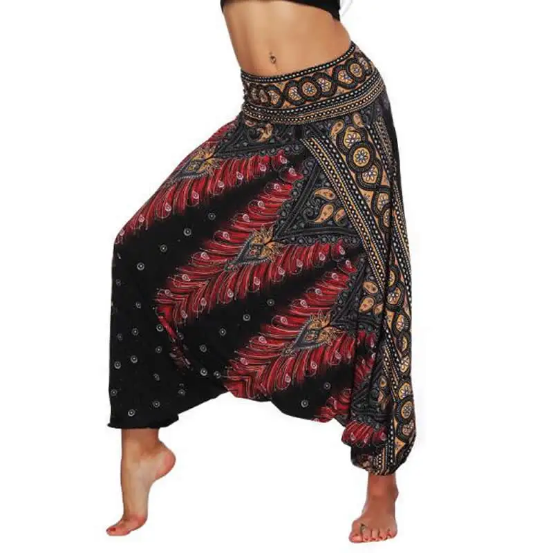 Брюки-султанки женские с высокой талией винтажные повседневные свободные