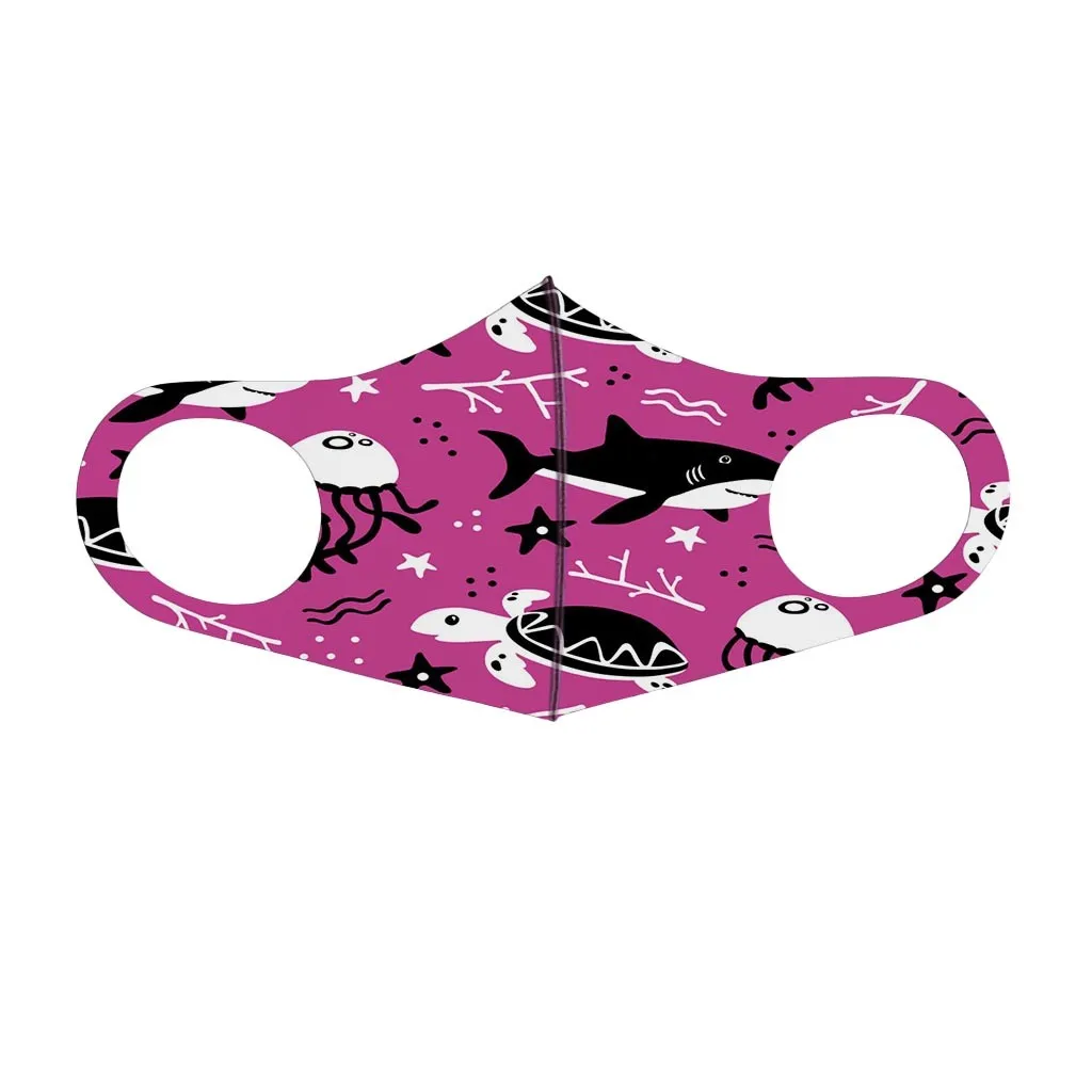 5/10 шт. детская Регулируемая ветрозащитная многоразовая маска для лица с принтом