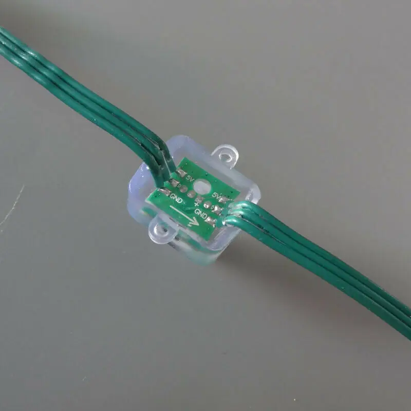 2500x WS2811 RGB LED Pixel Полноцветный 800 кбит/с 12 мм квадратный 3PIN 12В IP68 зеленый