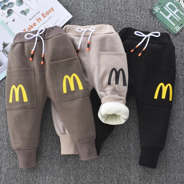 

Boys Thick Trousers Winter Autumn Children Fashion Cotton Thick Velvet Long Pants For Baby Girls Kids Warm Pants Toddler Clothes