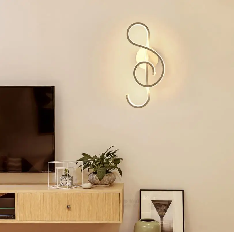 Светодиодная алюминиевая настенная лампа арт бра черного/белого цветов с