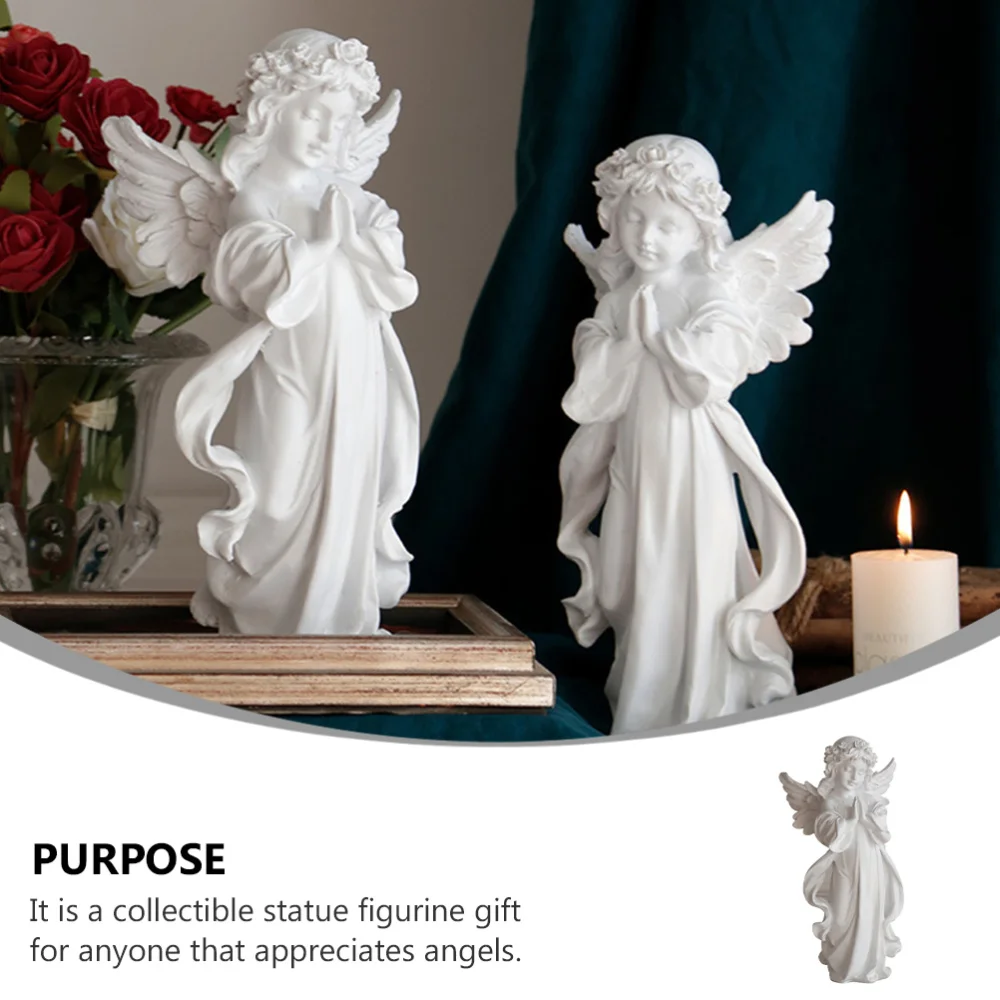 

1 Pc Lovely Creative Sculpture Decoration Adorable Statue Decoration (White)