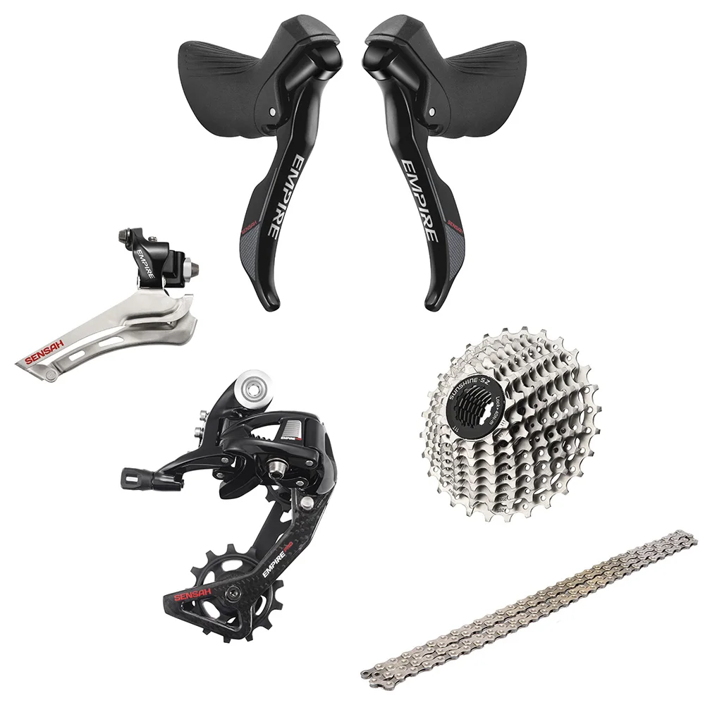 SENSAH EMPIRE  6 Kits 2x11 Speed 22s Road Groupset R/L Shifter+FD+RD Derailleurs +  Cassette/Chains Carbon Fiber or aluminium