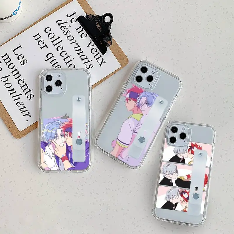 

SK8 the infinity cartoon Phone Case Wrist Strap For iPhone 7 8 11 12 X XS XR MINI Pro Max Plus Hand Band Transparent Clear