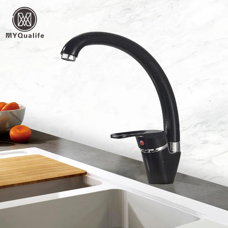 

Simple Black Kitchen Faucet Hot and Cold Water Faucet Single Handle Mixer Fast and Affordable Colorful Faucet