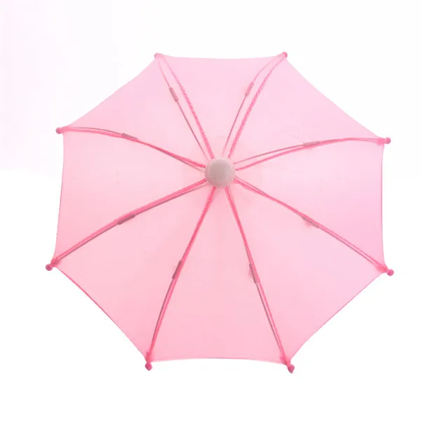 pink 18 дюймов куклы зонтик для американской девушки кукла игрушка аксессуар Мини зонтик милая улыбка узор зонтик многоцветный на выбор - Цвет: pink