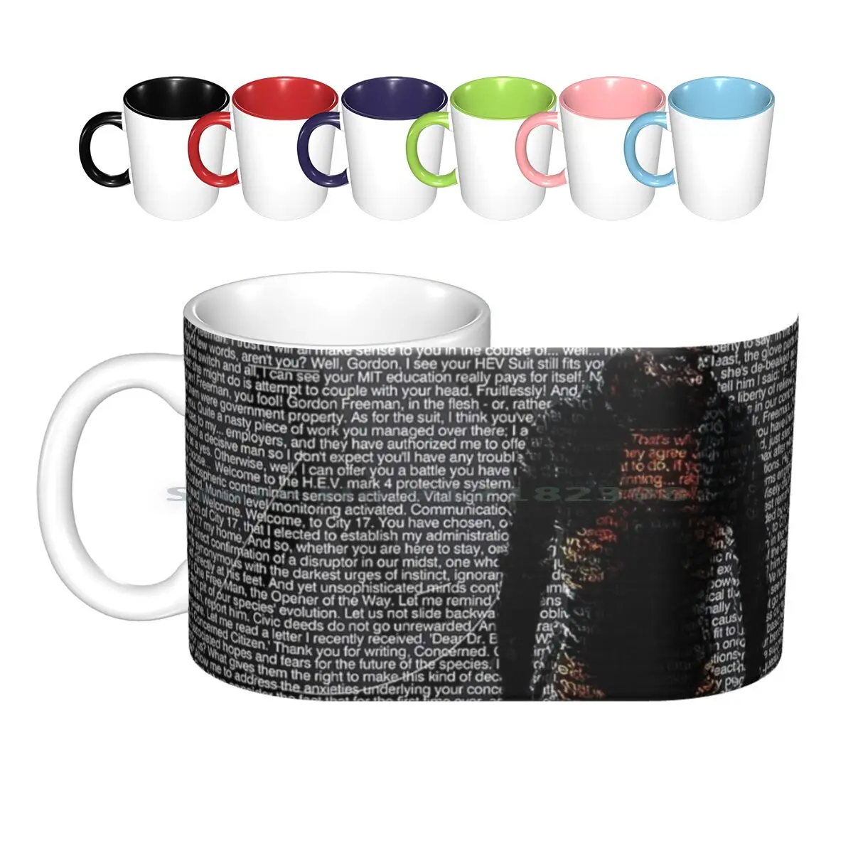 

Гордон Фримен. Керамические кружки, кофейные чашки, Кружка для молока и чая, Мужская черная художественная необычная конструкция с клапаном...