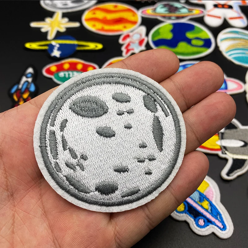 26 шт./лот НЛО астронавт планета парч вышитые термоклейкие нашивки для одежды