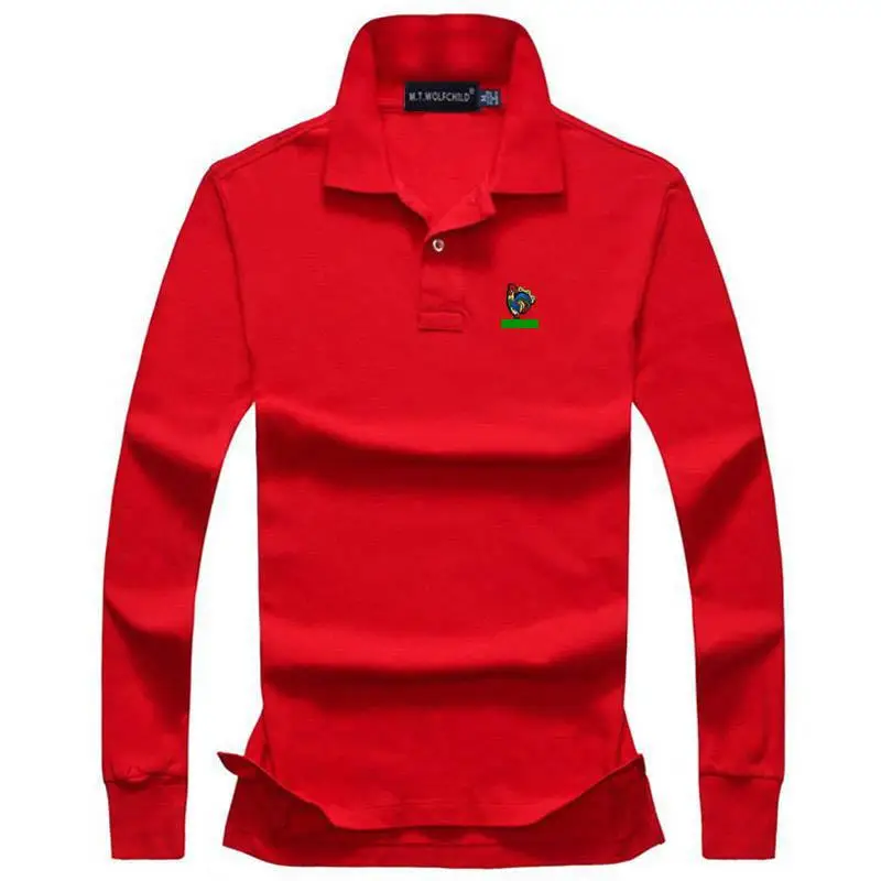 Мужские рубашки поло с длинным рукавом высшего качества весна осень 2020 100% хлопок