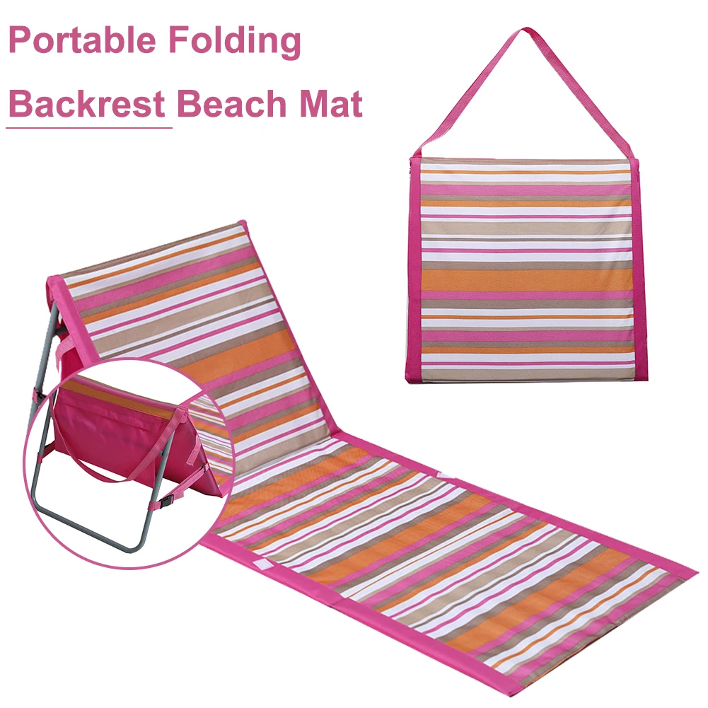 저렴한 Portable Folding Backrest Beach Ground Mat Chair Waterproof Cushion Lounger For Outdoors Camping Picnic Mat