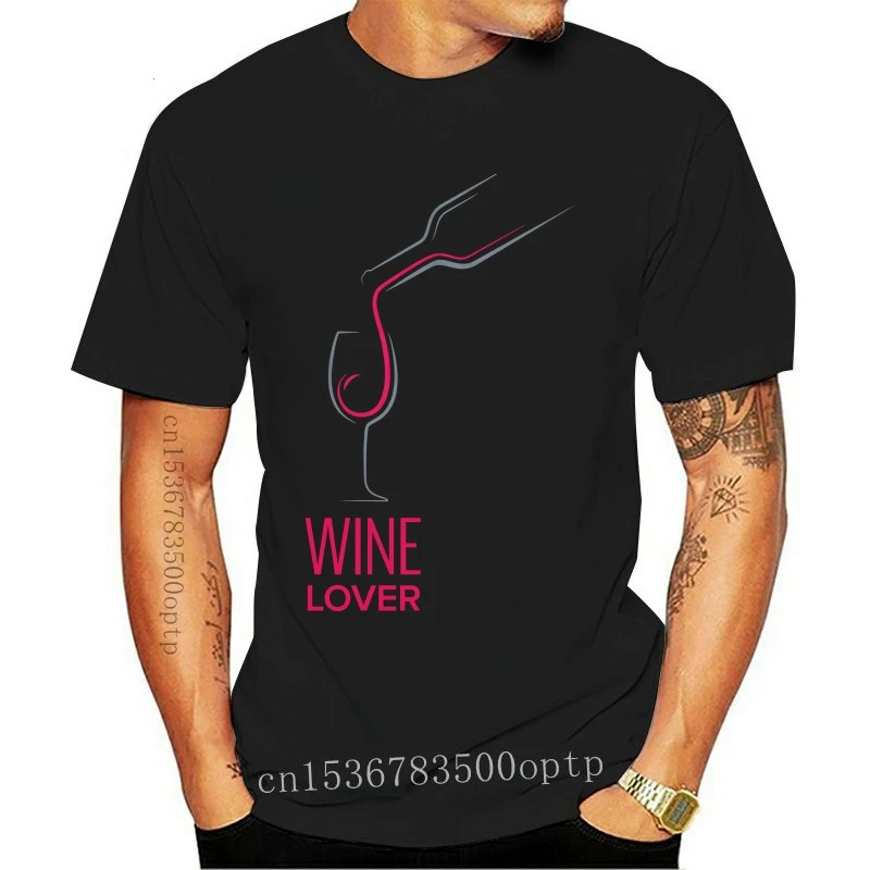

Новинка, популярная мужская футболка с надписью Wine Lover
