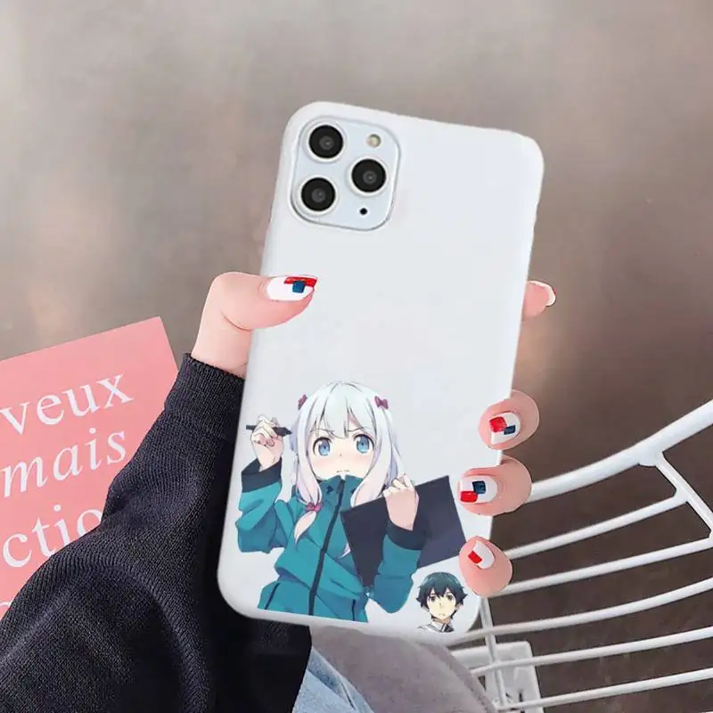 

Anime eromangasensei cute girl Phone Case White Color for iPhone 6 7 8 11 12 s mini pro X XS XR MAX Plus