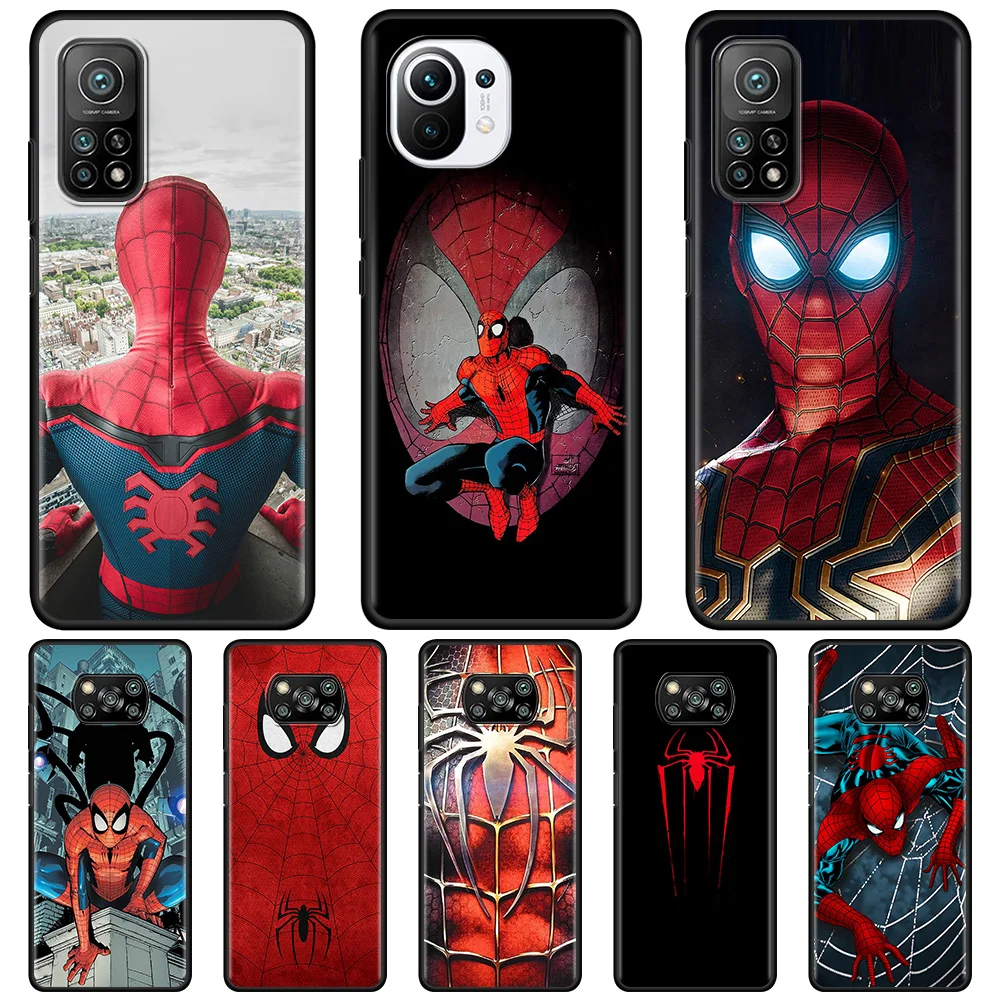 

Marvel Hero Spider Man Case For Xiaomi Mi 11 Lite 5G 10T Lite Pro 9T Note 10 11 A2 11X Pro Casing For Mi 11T Pro 11Lite Cover