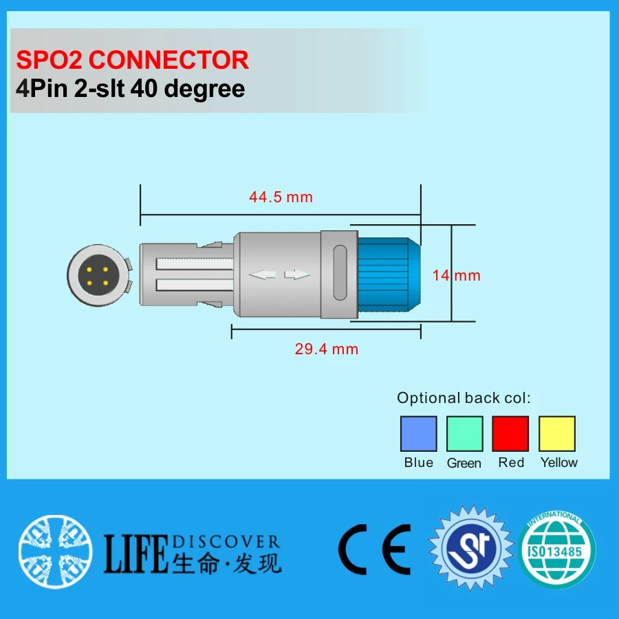 Стандартный разъем lemo для датчика SPO2 4-контактный Медицинский 10 шт. в упаковке |