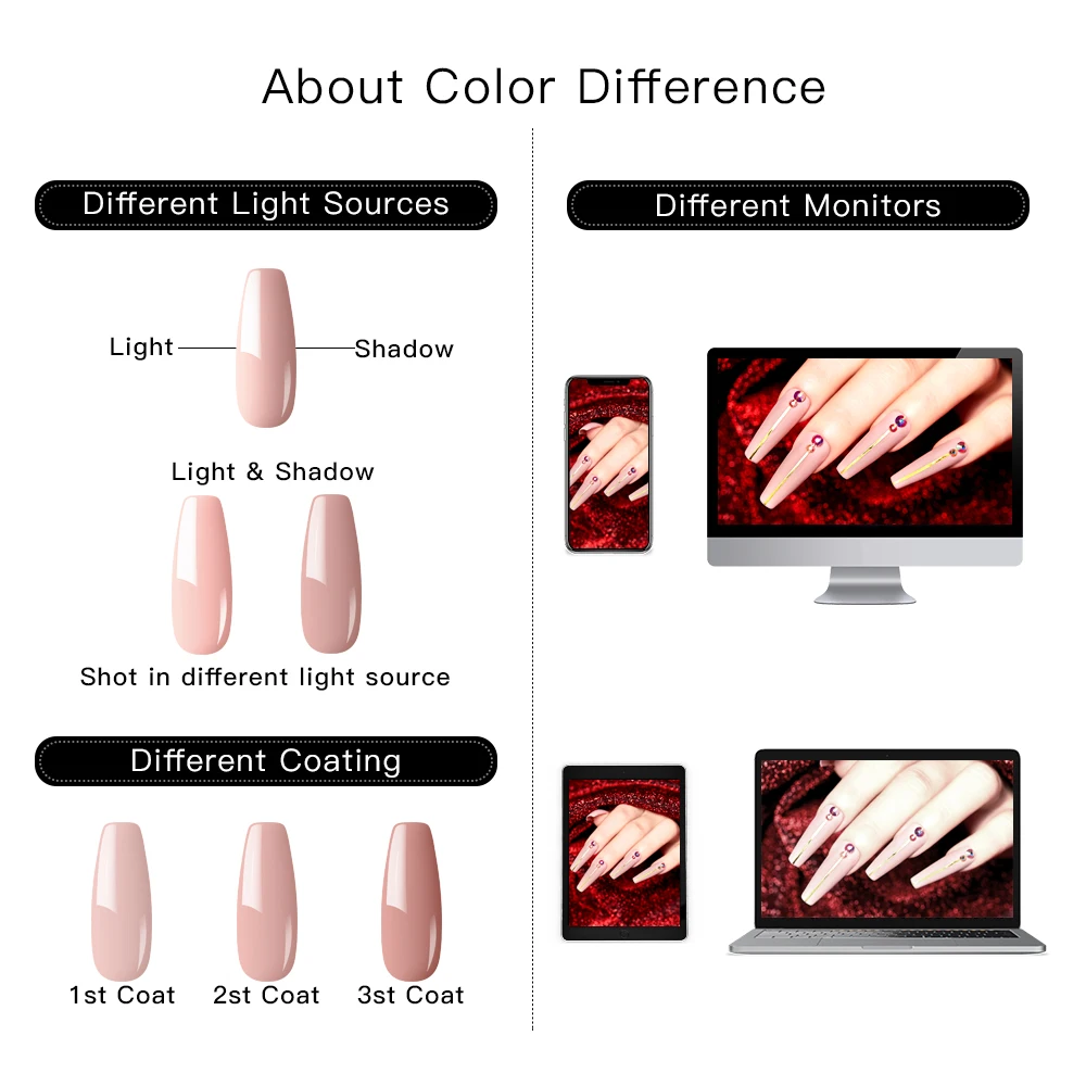

MEET ACROSS Pink Series Nail Polish Nail Gel Soak off LED UV Hybrid Gel Lacquer Nail Primer Gel Varnish Pink Glitter Nail Gel