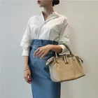 Сумка-тоут женская из 100% натуральной кожи, однотонная, винтажная