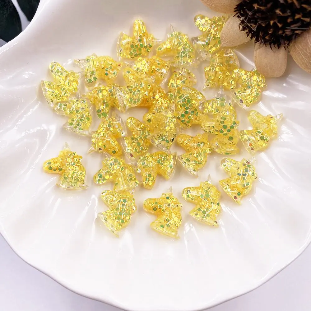 Полимерные блестящие красочные пайетки заполненные единорогом фигурки с