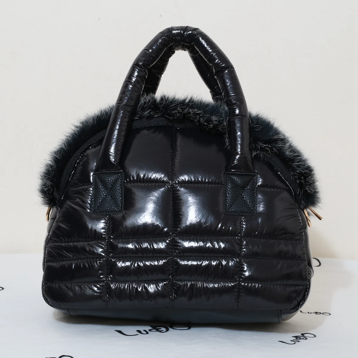 

Winter Rabbit Fur Bags Luxury Handbags Designer Padded Shoulder Bags Soft Space Cotton Handbags Crossbody Bag Women Handbag