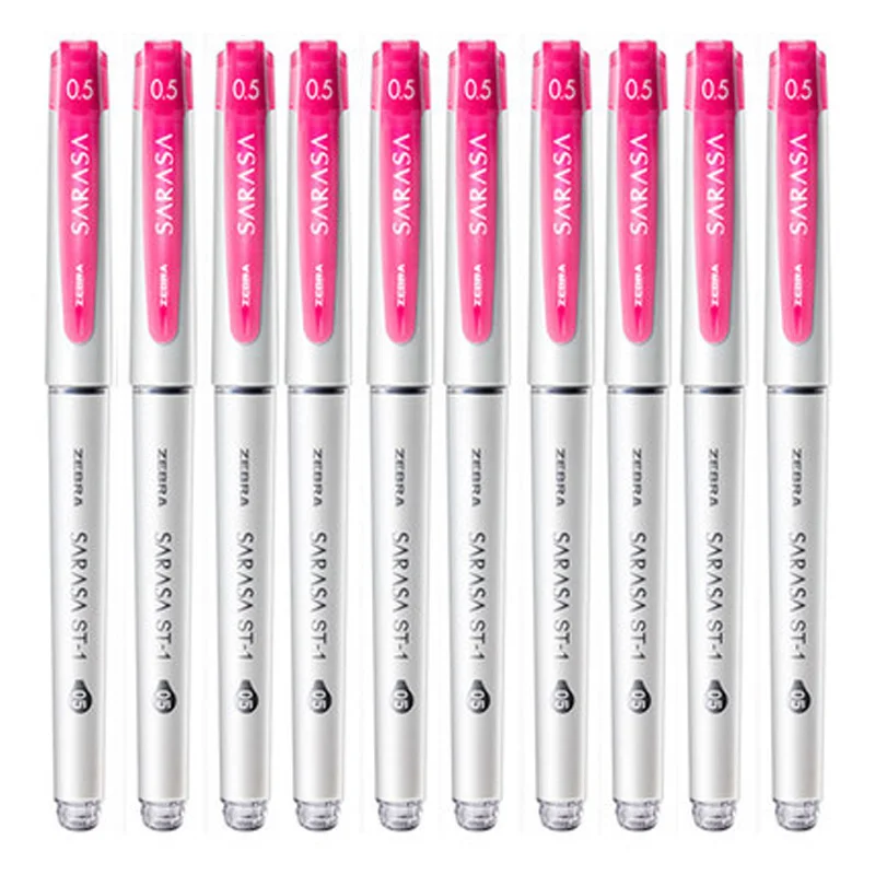 10pcs pink Зебра 5/10 шт. ручка с чернилами стандартных цветов JJZ58 SARASA 0,5 мм Большой Ёмкость студент экспертизы подпись в офисе ручка красный, синий и черный - Цвет: 10pcs pink