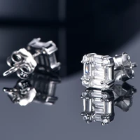 tkj 2021 new in pin earring classic baguette 925 sterling silver zirconia stud earrings engagement wedding for women jewelry
