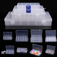 10152436 plastic compartment jewelry adjustable organizer storage box case home trinkets accessorise transparent storage box
