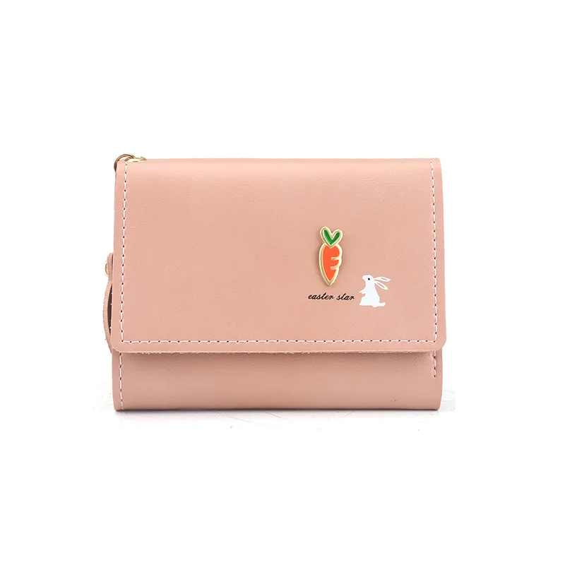 Кролик и морковь аниме маленький короткий женский кожаный кошелек Женский